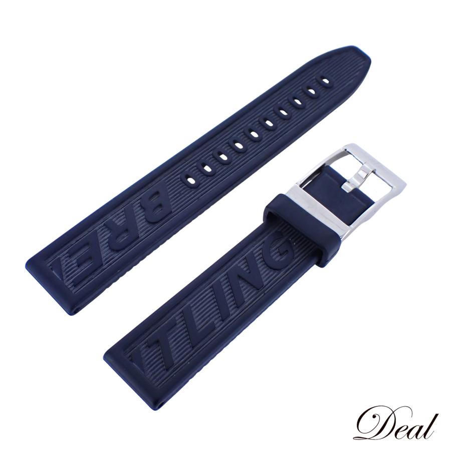 ブライトリング（BREITLING） 純正 ラバーベルト 18mm 尾錠付 ネイビー