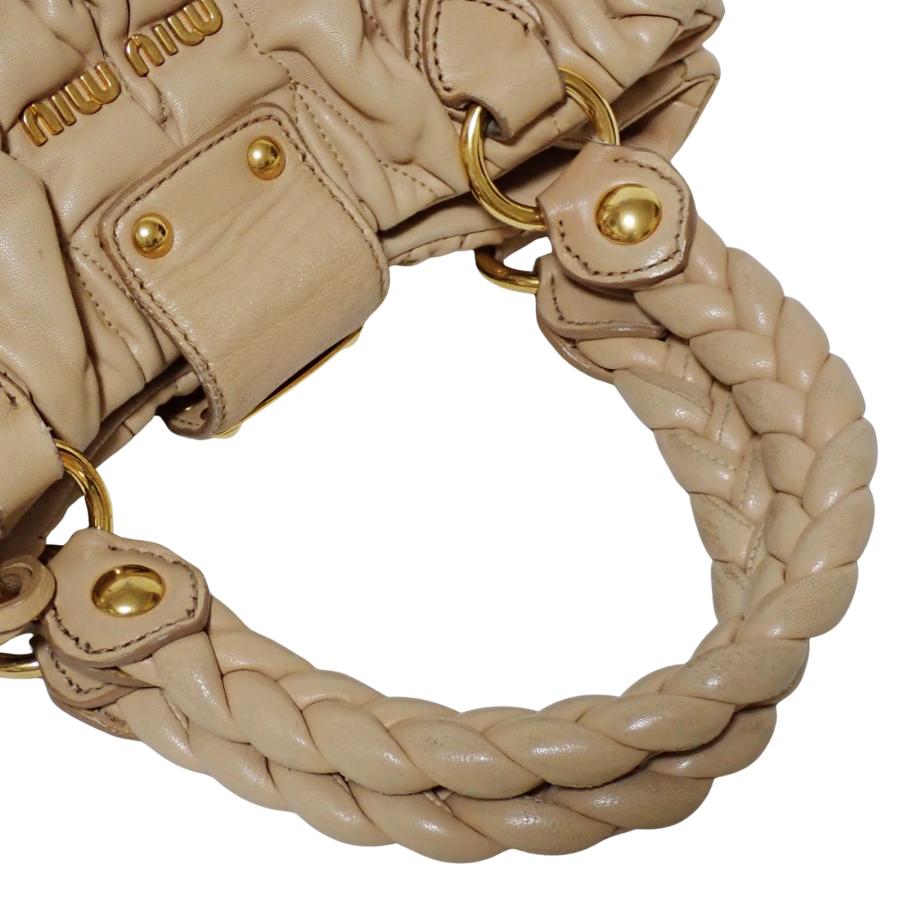 ミュウミュウ マテラッセ 2WAY ハンドバッグ ショルダー 茶 RN0473 miu miu（ミュウミュウ） マテラッセ 2WAY ハンドバッグ ショルダー