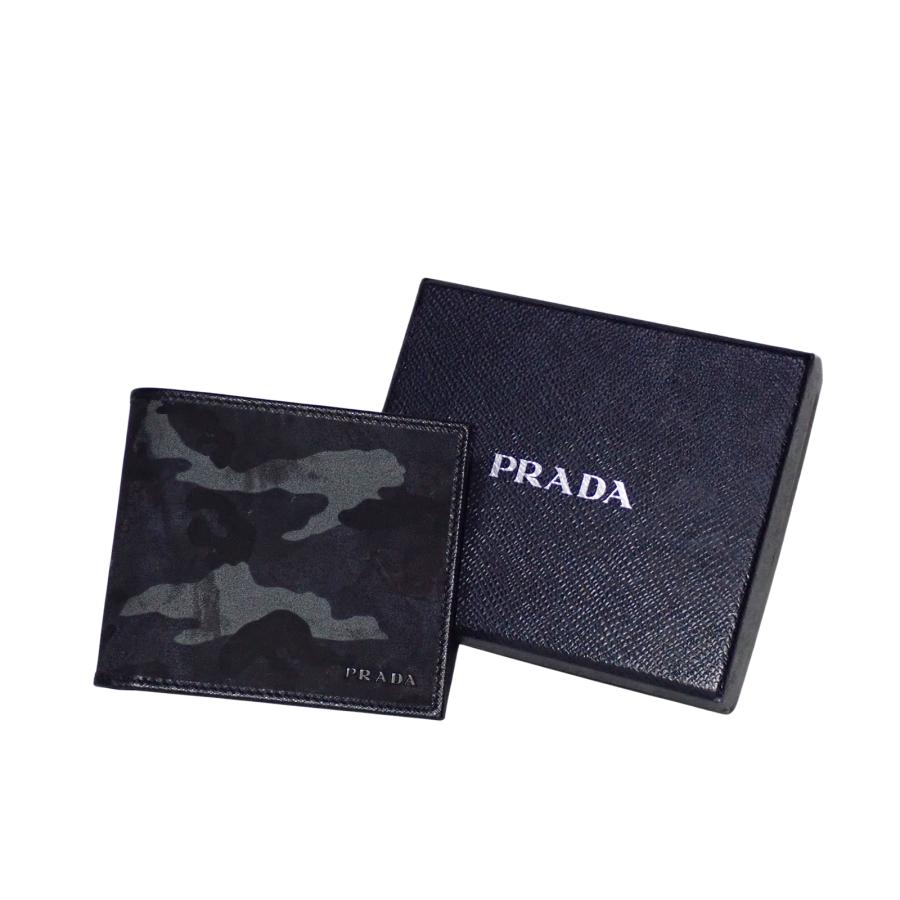 PRADA（プラダ） カモフラージュ 迷彩 2MO738 ブラック メンズ 二