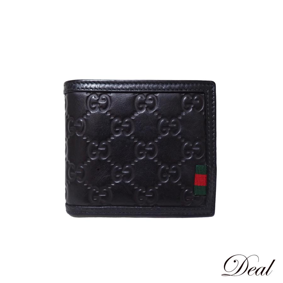 GUCCI グッチ 二つ折り財布 シマ 黒 GUCCI グッチ 二つ折り財布 シマ 黒 GUCCI 二つ折り財布 ミニ財布