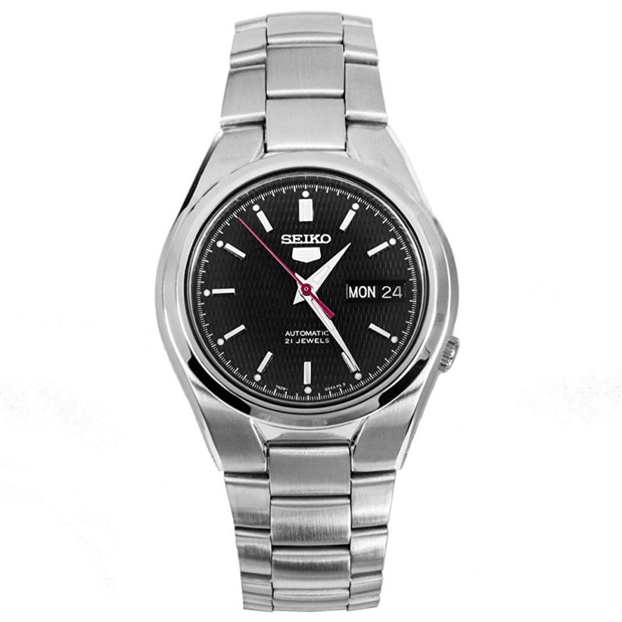 オンラインショップ Men's Seiko  腕時計 SNK607 輸入品 Watch Steel Stainless Dial Black Automatic 腕時計