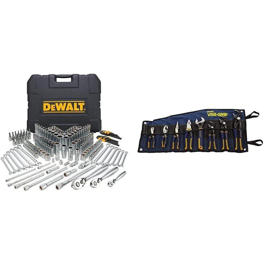 デウォルト DEWALT Mechanics Tools Kit and Socket Set， 204-Piece (DWMT72165) & IRWIN VISE-GRIP GrooveLock Pliers Set， 8-Piece (2078712) 輸入品