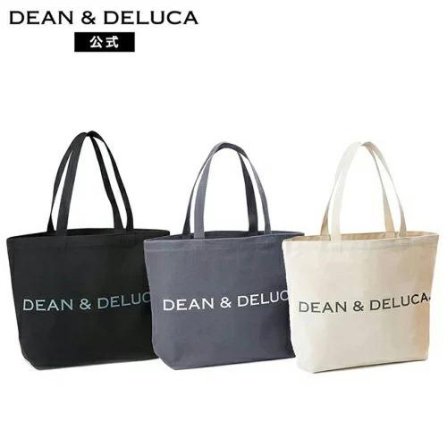 ディーンアンドデルーカ トートバッグ Lサイズ  (チャコールグレー / ブラック / ナチュラル)  DEAN&DELUCA 人気 A4 大容量