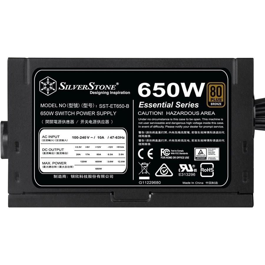 送料無料 SilverStone Essentialシリーズ ATX 電源ユニット 650W