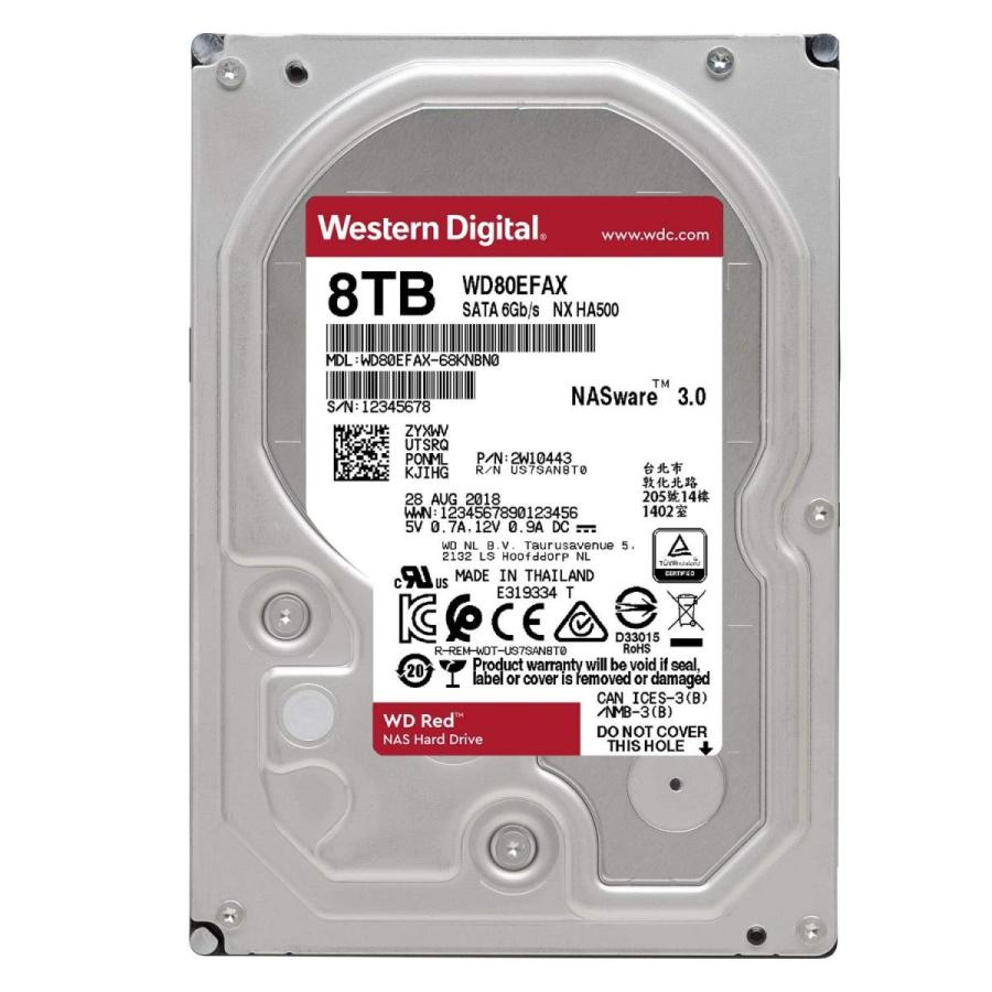 送料無料 Western Digital HDD 8TB WD Red NAS RAID 3.5インチ 内蔵HDD WD80EFAX　当店三年保証 (沖縄離島送料別途)｜dear-i｜02