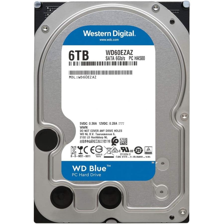Western Digital Blue WD60EZAZ – Hard Disk Interno 6TB (3.5″) SATA III, 256MB Cache, 5400 RPM