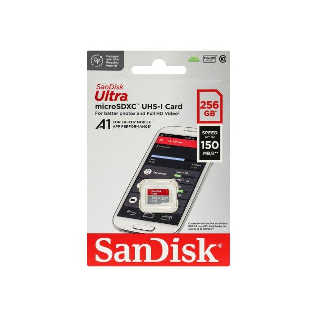 送料無料 SanDisk サンディスク microSDXCカード マイクロSD Ultra Class10 UHS-I A1 R:150MB/s SDSQUAC-256G-GN6MN 256GB アダプター無し[海外リテール品]｜dear-i｜02