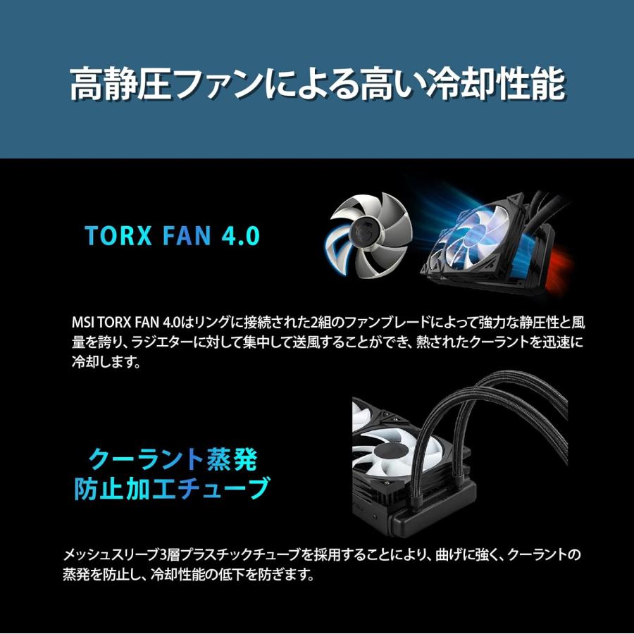 MSI 送料無料 MSI MPG CORELIQUID D360 2.4インチ IPSディスプレイ搭載