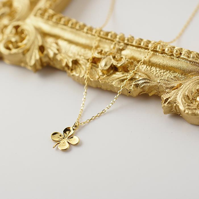 幸運のお守り！18金 K18YG 四つ葉 クローバー ステーションブレスレット k18 ゴールド ネックレス 四葉のクローバー 18金 お守り