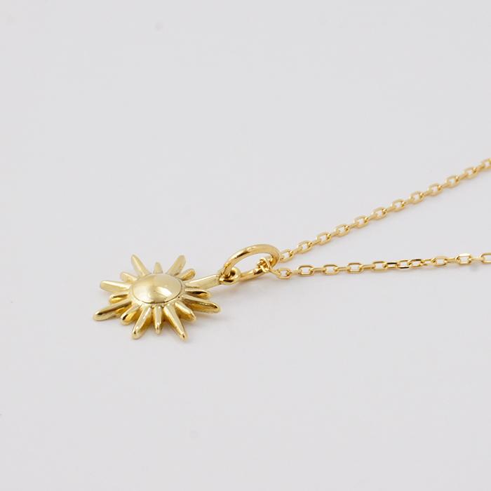 k18 ゴールド ネックレス 太陽 18金 お守りジュエリー 重ね付け