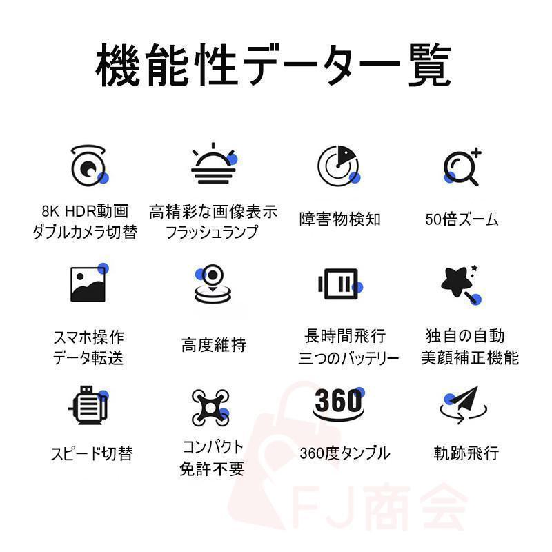 ドローン カメラ付き 免許不要 200g以下 8K 高画質 高度維持 ホーム スマホで操作可 バッテリー3個付き 空撮 初心者 子供向け おもちゃ おすすめ 父の日｜dear-woman｜03