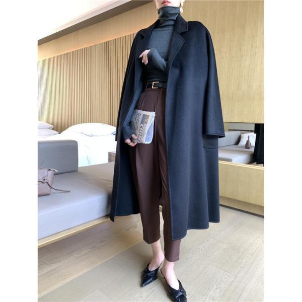 両面カシミアコート上品ロングコート ウール リバーコート 軽い 両面カシミアコート上品ロングコート ウール リバーコート 軽い