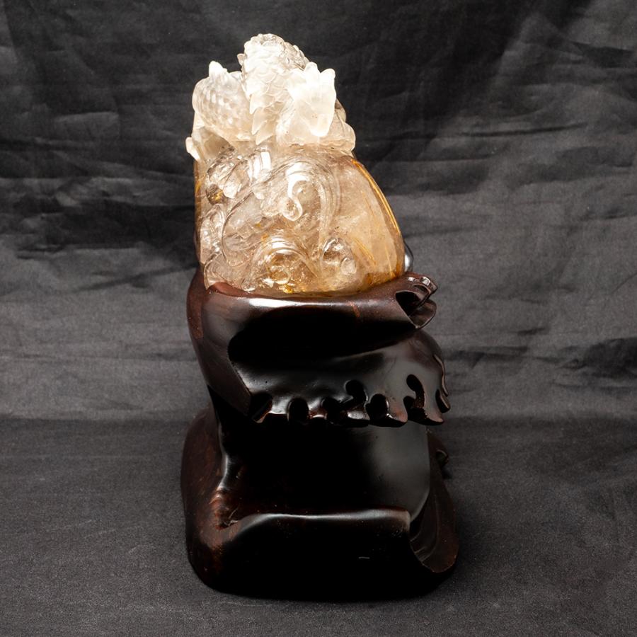 ルチルクォーツ 龍 置物 風水 開運祈願 金運祈願 開運 金運 財産運