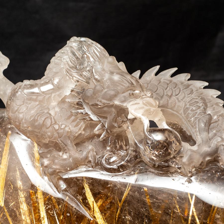ルチルクォーツ 龍 置物 風水 開運祈願 金運祈願 開運 金運 財産運