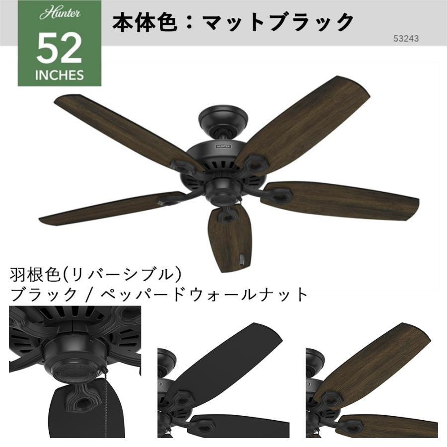 HUNTER（ハンター） シーリングファン 傾斜天井 おしゃれ ビルダー