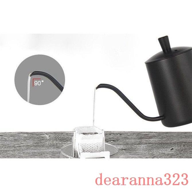 祝日 コーヒードリップポット350ml600mlステンレスドリップケトルハンドドリップコーヒーポットファイン口ポットブラックzh 110