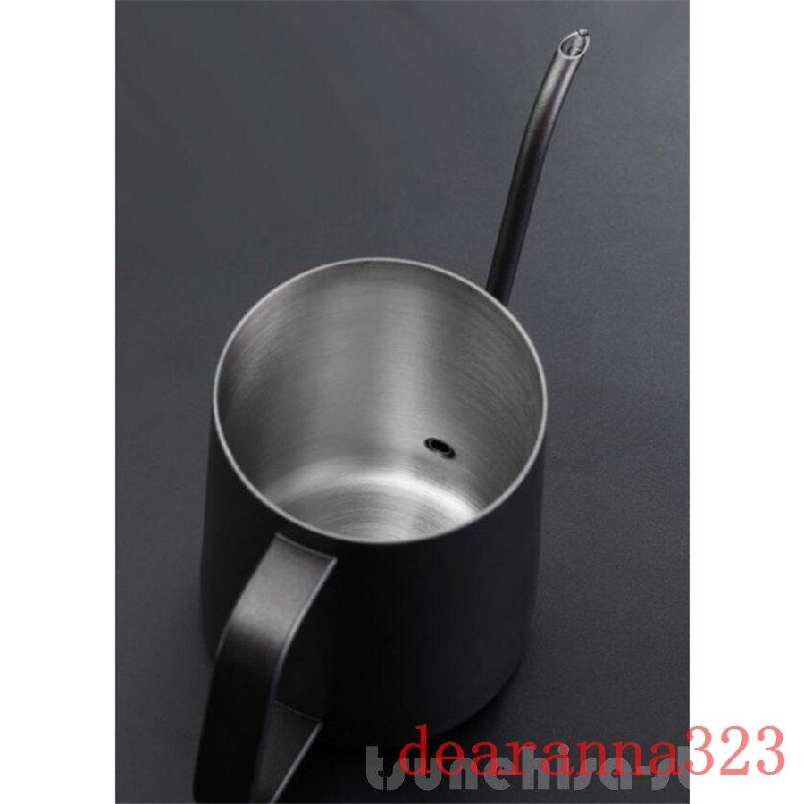 祝日 コーヒードリップポット350ml600mlステンレスドリップケトルハンドドリップコーヒーポットファイン口ポットブラックzh 110