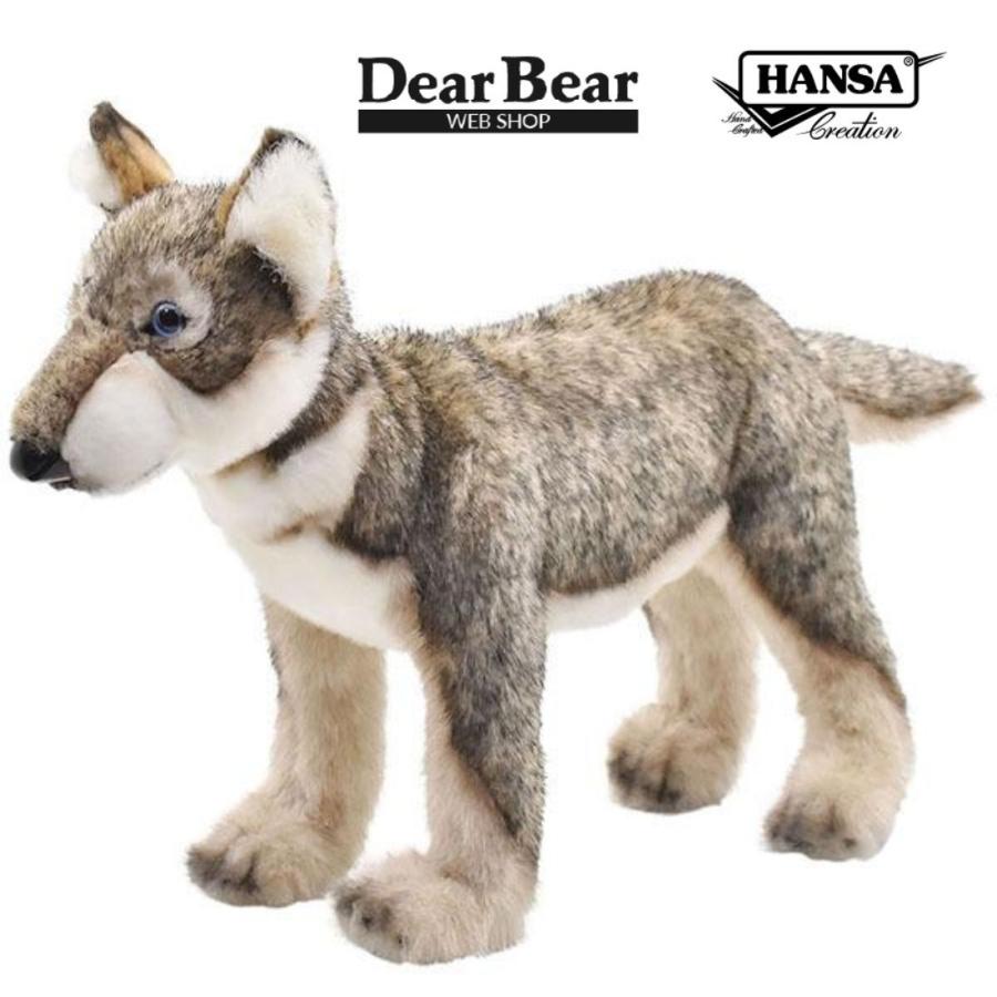BH5467 オオカミ 仔 HANSA　おおかみ 狼 こども 子供 ぬいぐるみ リアル | HANSA（ぬいぐるみ）