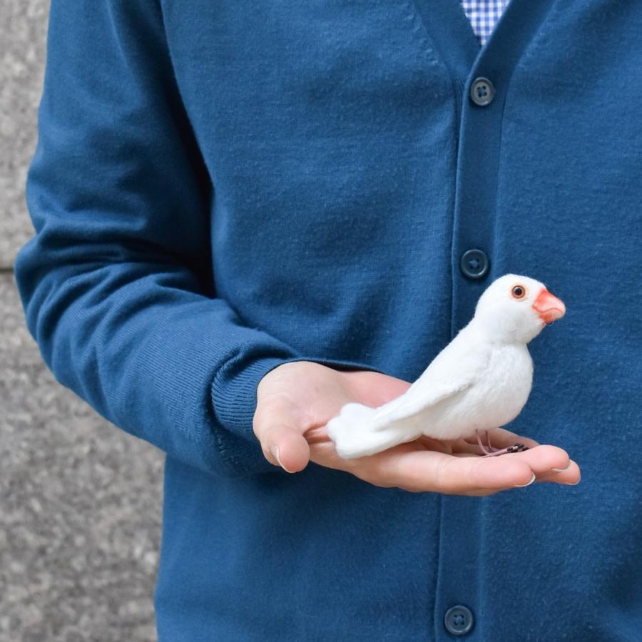 BH7244 シロブンチョウ HANSA　しろぶんちょう 白文鳥 とり トリ 鳥 ぬいぐるみ リアル | HANSA（ぬいぐるみ） | 08