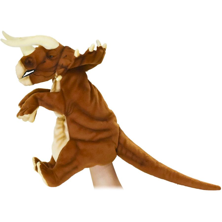 トリケラトプス ブラウン ハンドパペット 恐竜 リアル HANSA ハンサ 7746 動物 置物 インテリア プレゼント｜dearbear｜02