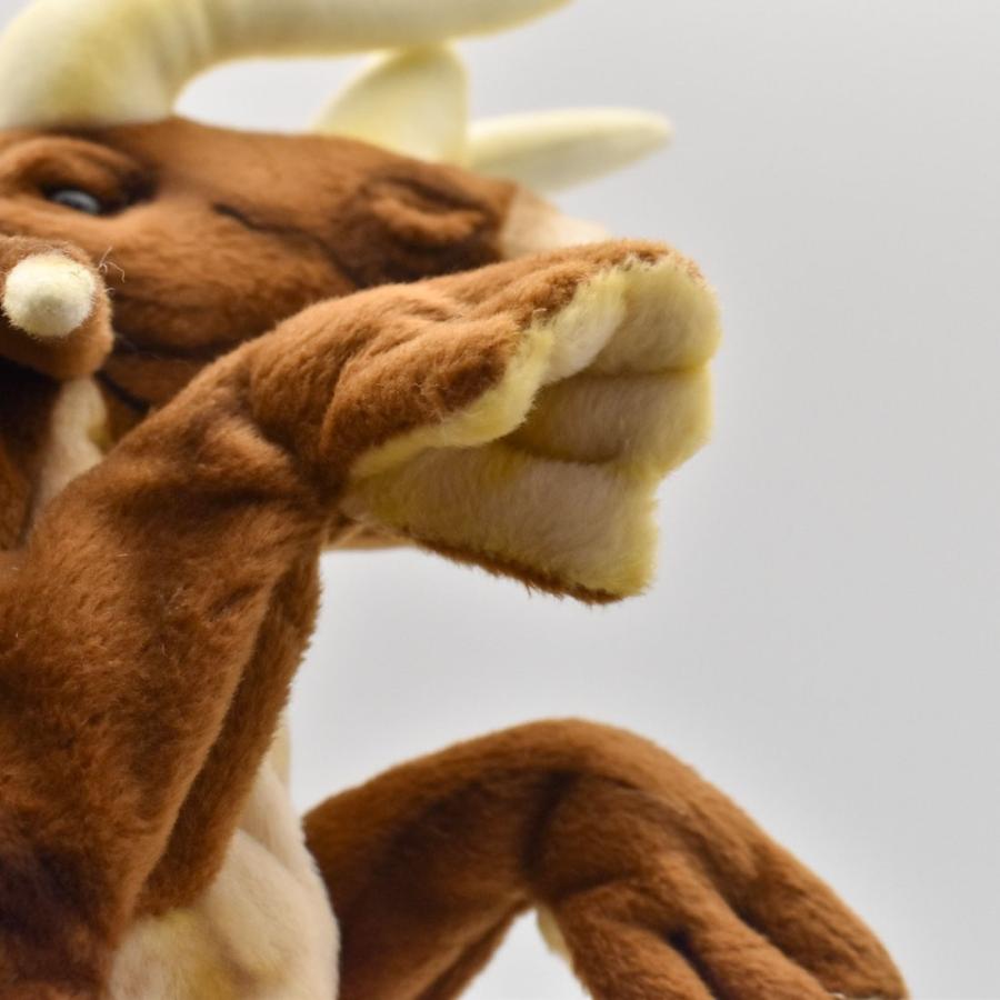 BH7746 トリケラトプス ブラウン ハンドパペット HANSA　とりけらとぷす 角竜 恐竜 きょうりゅう ちゃいろ 茶色 リアル | HANSA（ぬいぐるみ） | 07