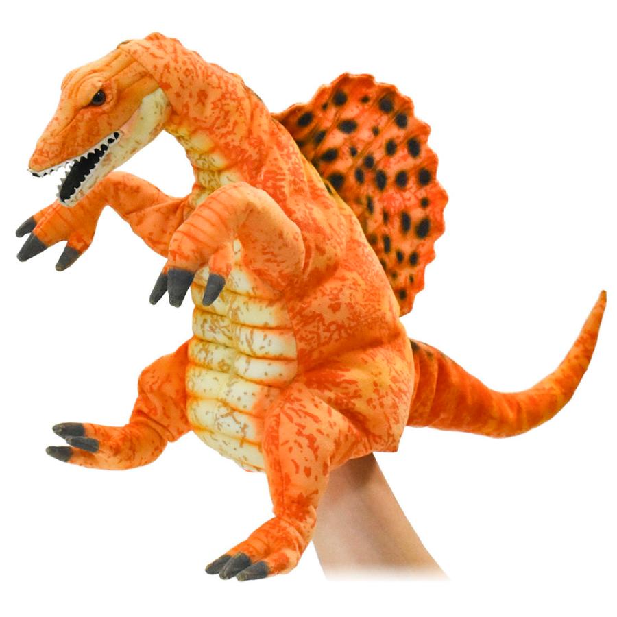 スピノサウルス オレンジ ハンドパペット 恐竜 リアル HANSA ハンサ 7760 動物 置物 インテリア プレゼント｜dearbear
