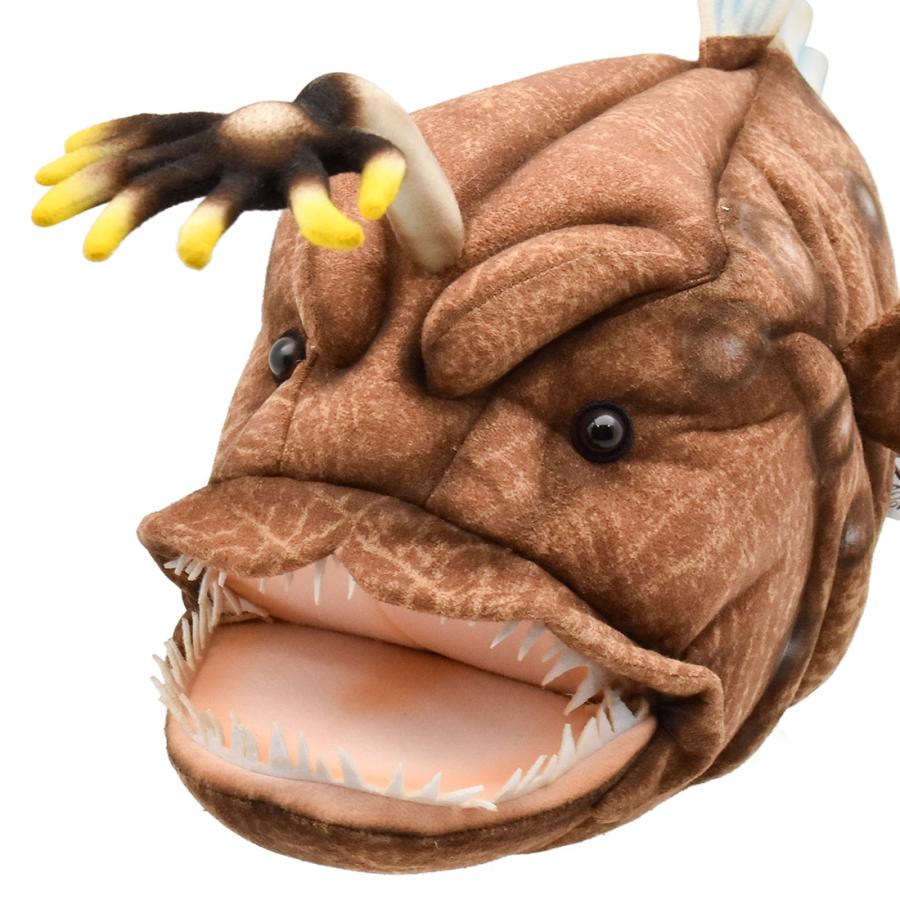 フェルト製茶色魚型ぬいぐるみちょうちんあんこう