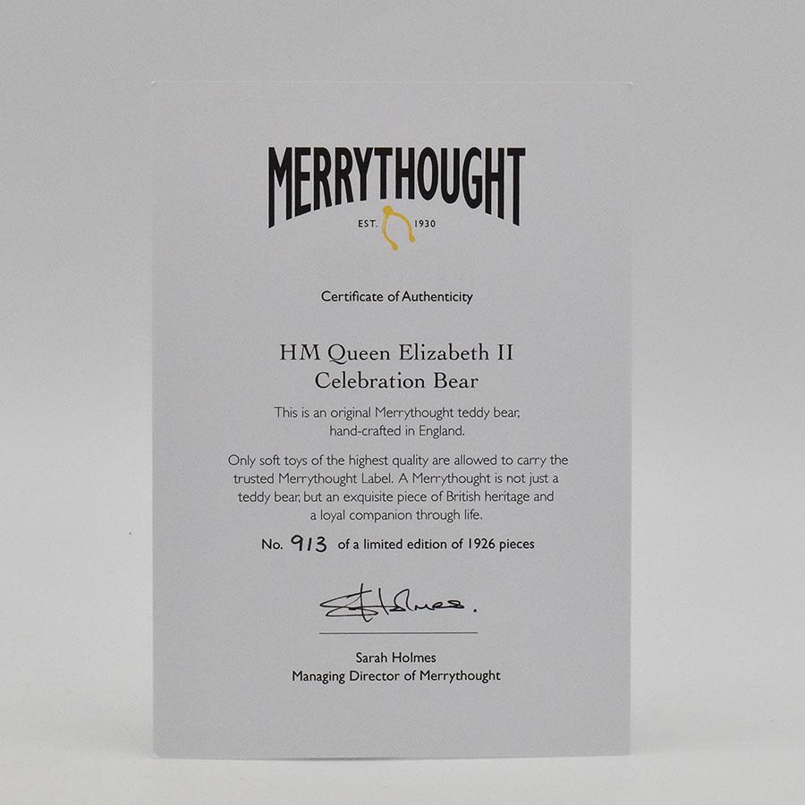 MERRYTHOUGHT（メリーソート） テディベア クイン・エリザベス II No