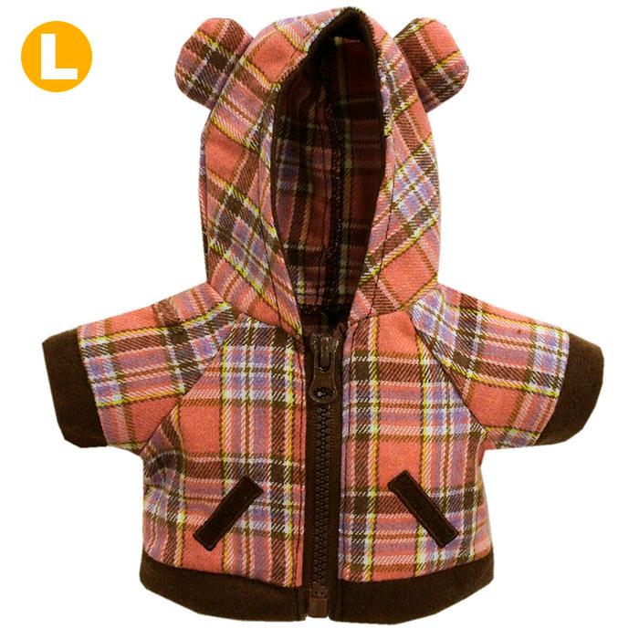 べアウェア パーカー ベア チェックピンク ｌ ぬいぐるみ 服 着せ替え プレゼント 第1位獲得 ギフト 衣装 コスチューム 秋冬 洋服