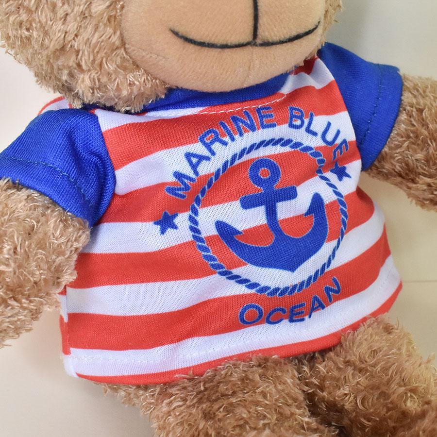ぬいぐるみ 洋服 Tシャツ パリ M 春夏Tシャツ マリン ボーダー 2枚セート Bear Wear（ベアウェア） ぬいぐるみ 洋服 Tシャツ マリン ボーダー S