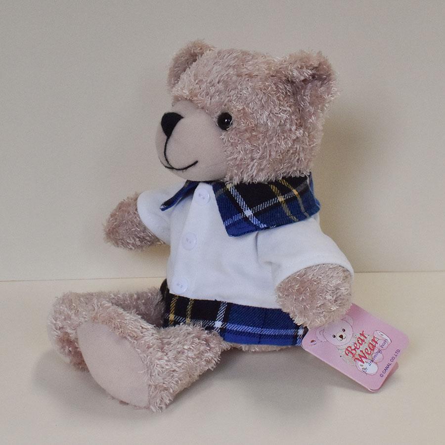 Bear Wear ぬいぐるみ 洋服 シャツ ホワイト&チェック LL 秋冬 Bear Wear ぬいぐるみ 洋服 シャツ ホワイト&チェック LL 秋冬