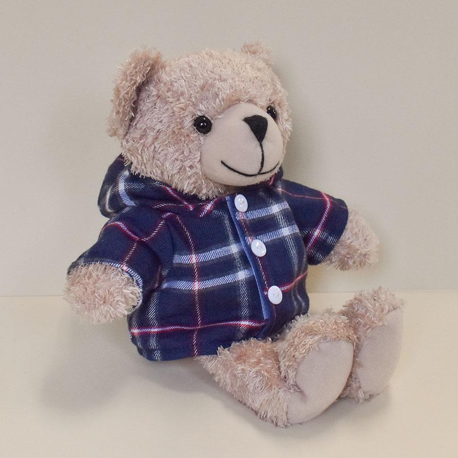 Bear Wear ぬいぐるみ 洋服 パーカー チェック ネイビー S 秋冬 Bear Wear ぬいぐるみ 洋服 パーカー チェック ネイビー S 秋冬