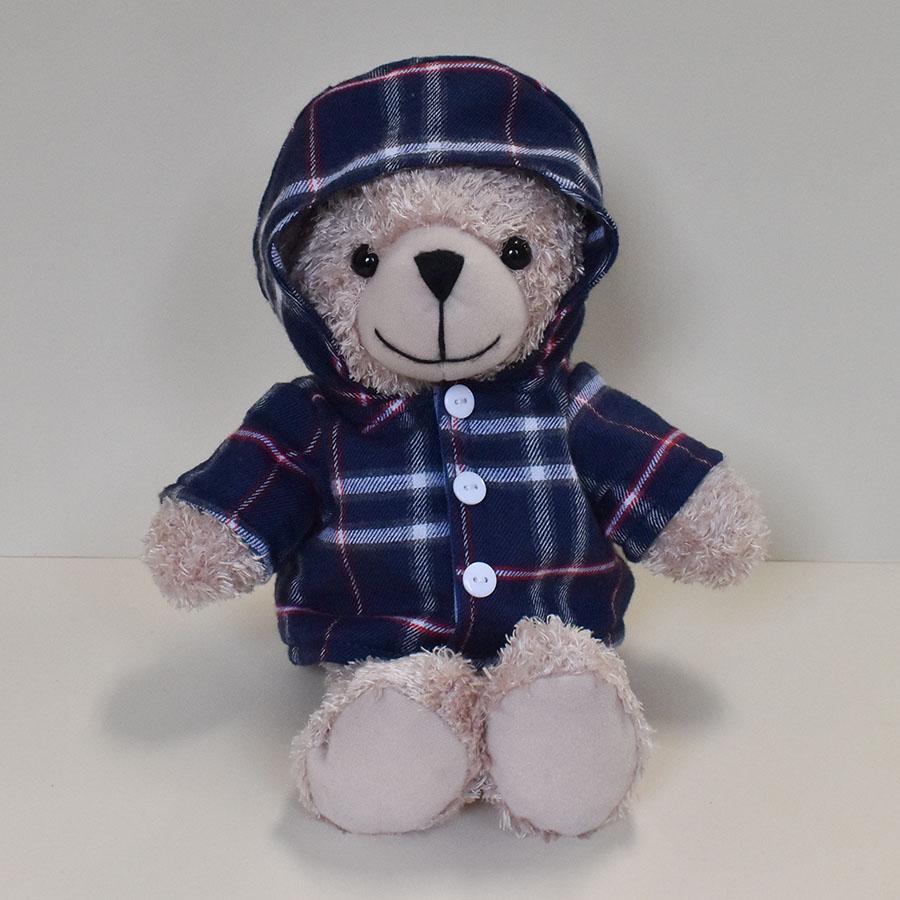 Bear Wear ぬいぐるみ 洋服 パーカー チェック ネイビー S 秋冬 Bear Wear ぬいぐるみ 洋服 パーカー チェック ネイビー S 秋冬