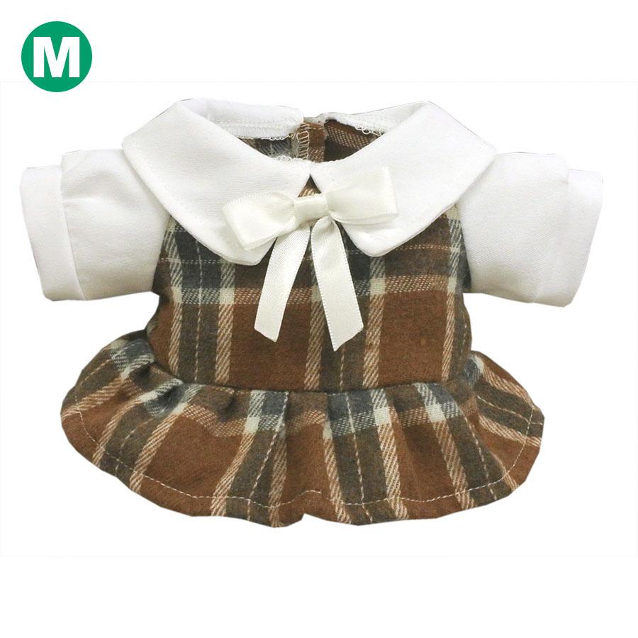 Bear Wear ぬいぐるみ 洋服 ワンピース チェックブラウン M 秋冬 Bear Wear ぬいぐるみ 洋服 ワンピース チェックブラウン M 秋冬