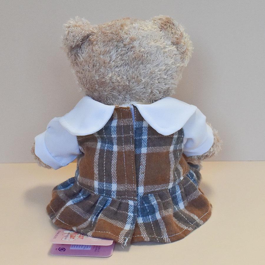 Bear Wear ぬいぐるみ 洋服 ワンピース チェックブラウン S 秋冬 Bear Wear ぬいぐるみ 洋服 ワンピース チェックブラウン S 秋冬