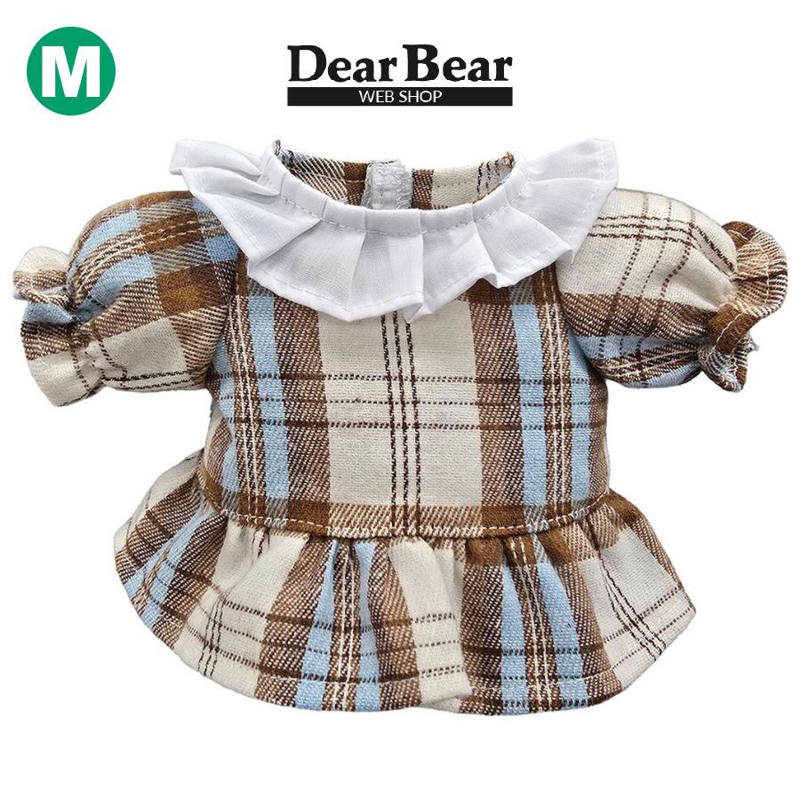 Bear Wear（ベアウェア） ぬいぐるみ 洋服 ワンピース チェック カフェ