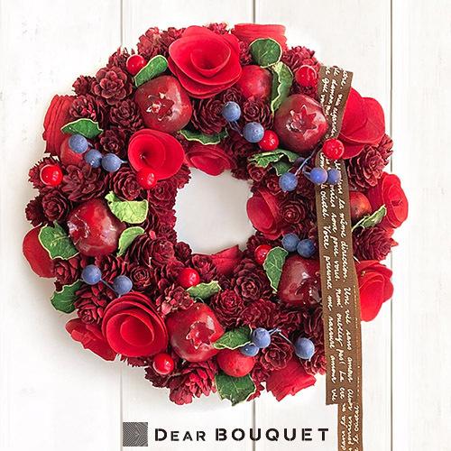 クリスマスリース 玄関 プリザーブドフラワー Wreath49 Dearbouquet 通販 Yahoo ショッピング