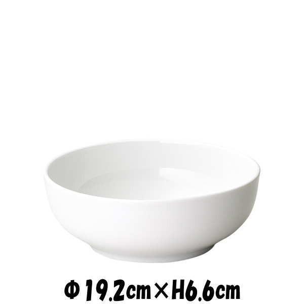 天安　19cmボール　白い陶器磁器の食器　おしゃれな業務用洋食器　お皿中皿深皿｜deardishbasara