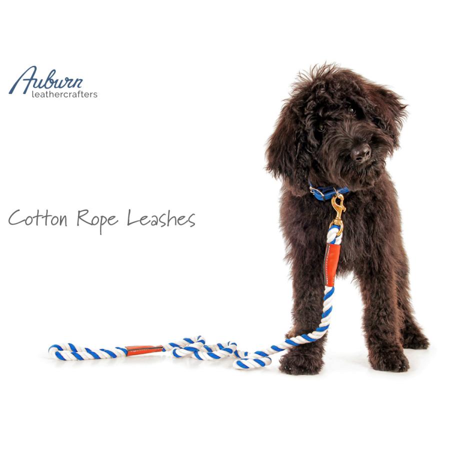 オーバーン コットンロープリーシュ M 直径約1.3cm 長さ180cm 大型犬 ロープリード 丈夫 天然コットン 真鍮使用 海外ブランド 輸入 セール |  | 01