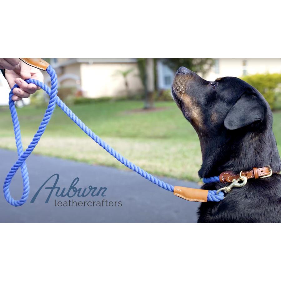 オーバーン コットンロープリーシュ M 直径約1.3cm 長さ180cm 大型犬 ロープリード 丈夫 天然コットン 真鍮使用 海外ブランド 輸入 セール 0801 |  | 02