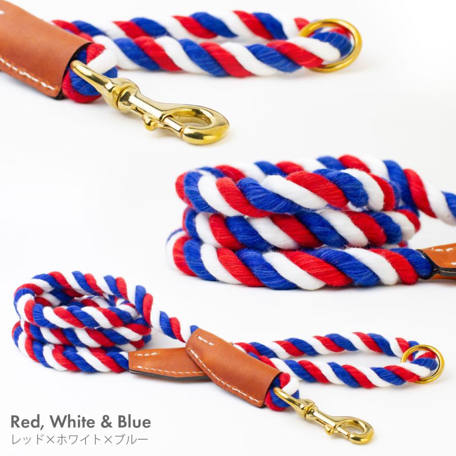 オーバーン コットンロープリーシュ M 直径約1.3cm 長さ180cm 大型犬 ロープリード 丈夫 天然コットン 真鍮使用 海外ブランド 輸入 セール |  | 04