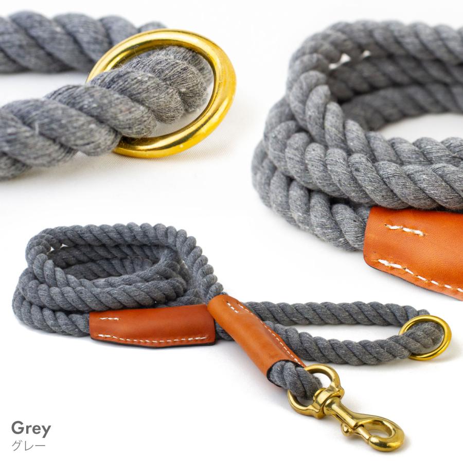 オーバーン コットンロープリーシュ M 直径約1.3cm 長さ180cm 大型犬 ロープリード 丈夫 天然コットン 真鍮使用 海外ブランド 輸入 セール |  | 08