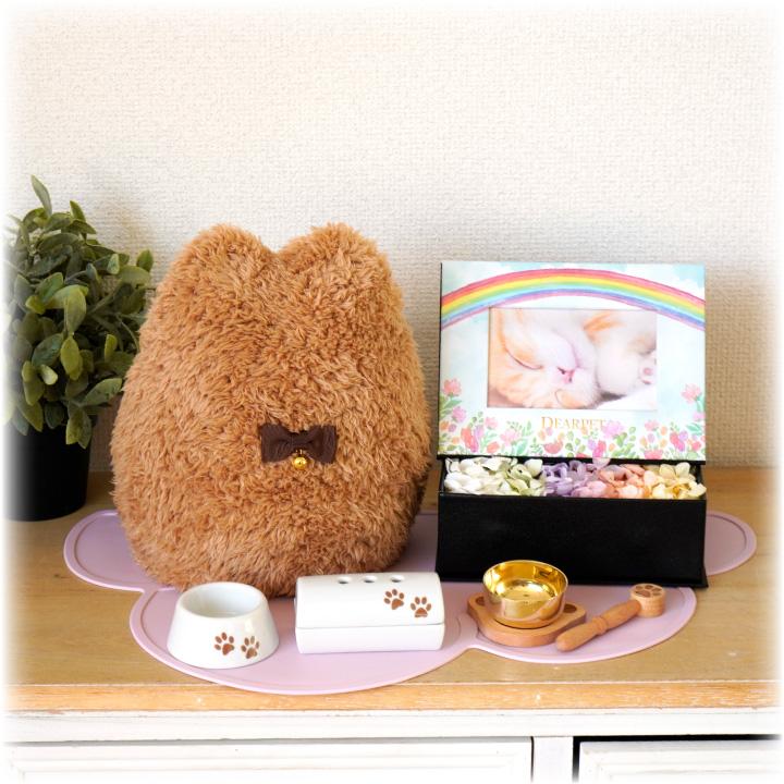 ペット骨壷カバー ペット 骨壷カバー ねこふわり ブラウン ブラック 猫