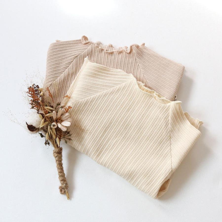 ベビー リブ フリル トップス 赤ちゃん トレーナー 薄手 長袖 春 秋 女の子 赤ちゃん キッズ 子供 韓国子供服 70 80 90 100 シンプル 無地 保育園 送料無料 |  | 04