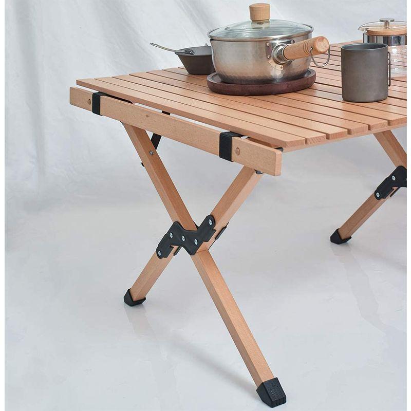 Anlik?ロールトップテーブル 天然木 簡単組立 オシャレ キャンプ 収納バッグ付 (120cmX70cmX45cm) ロールトップテーブル 天然木 簡単組立 オシャレ キャンプ 収納バッグ付 120cmX70cmX45cm