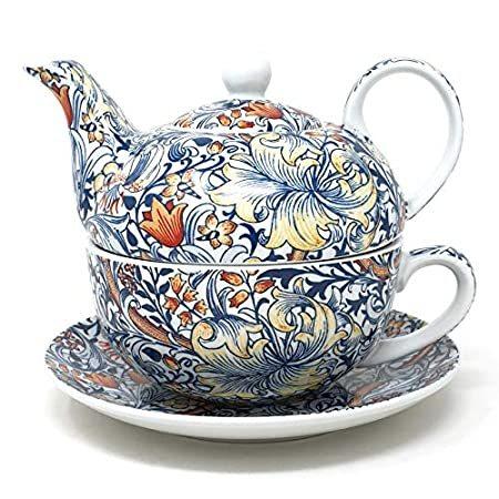 【新作からSALEアイテム等お得な商品満載】 William Morris Golden Lily Floral Fine China Tea For One Cup Mug Teapot Set ティーポット