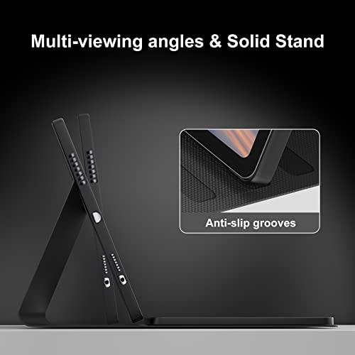 D DINGRICH iPad 9.7用ケース キーボード付き 第6世代(2018年)、第5世代(2017年)、Air 2/Air、iPad Pro 9.7用 - スマートフォリオケース ペンシルホルダー付き - iPad