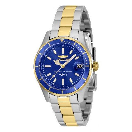 最高の Invicta 35606 Watch Steel Tone Two Dial Blue Diver Pro Women's 腕時計