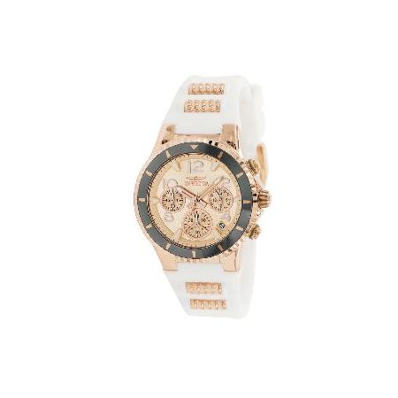 オリジナル  Dial Gold Rose Quartz Chronograph BLU Invicta Ladies 36910 Watch 腕時計