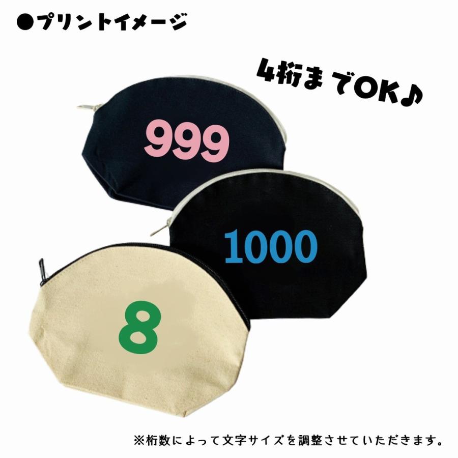 数字ポーチ　ラウンドポーチ　選べるカラー　好きな数字　プリント　ナンバー　背番号　シンプル　キャンバス生地 |  | 06